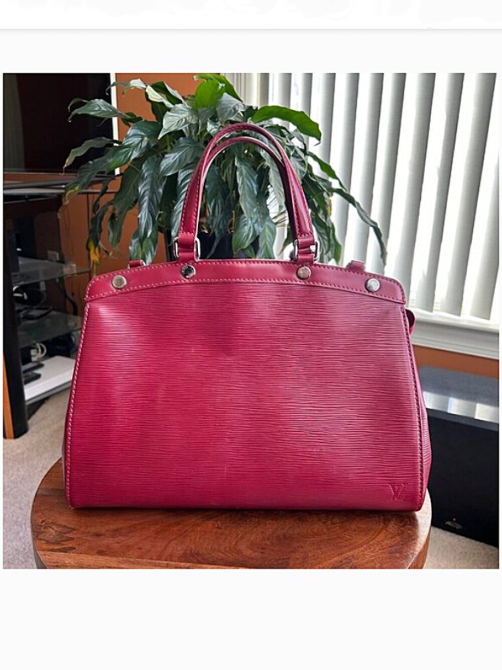 LOUIS VUITTON Epi Leather Brea MM Bag Rubis Dark Red
